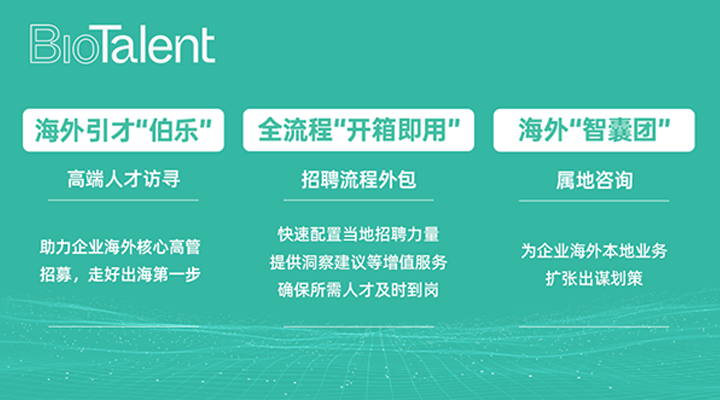 猎头公司龙8头号玩家国际国际的海外分支团队BioTalent专注于生命健康领域的人才服务