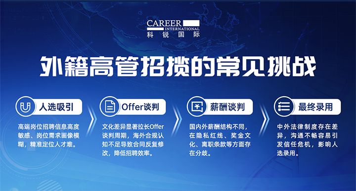 人力资源公司龙8头号玩家国际国际给予各阶段中企出海的一体化人力资源解决方案，尤其擅长于跨国高管的猎取